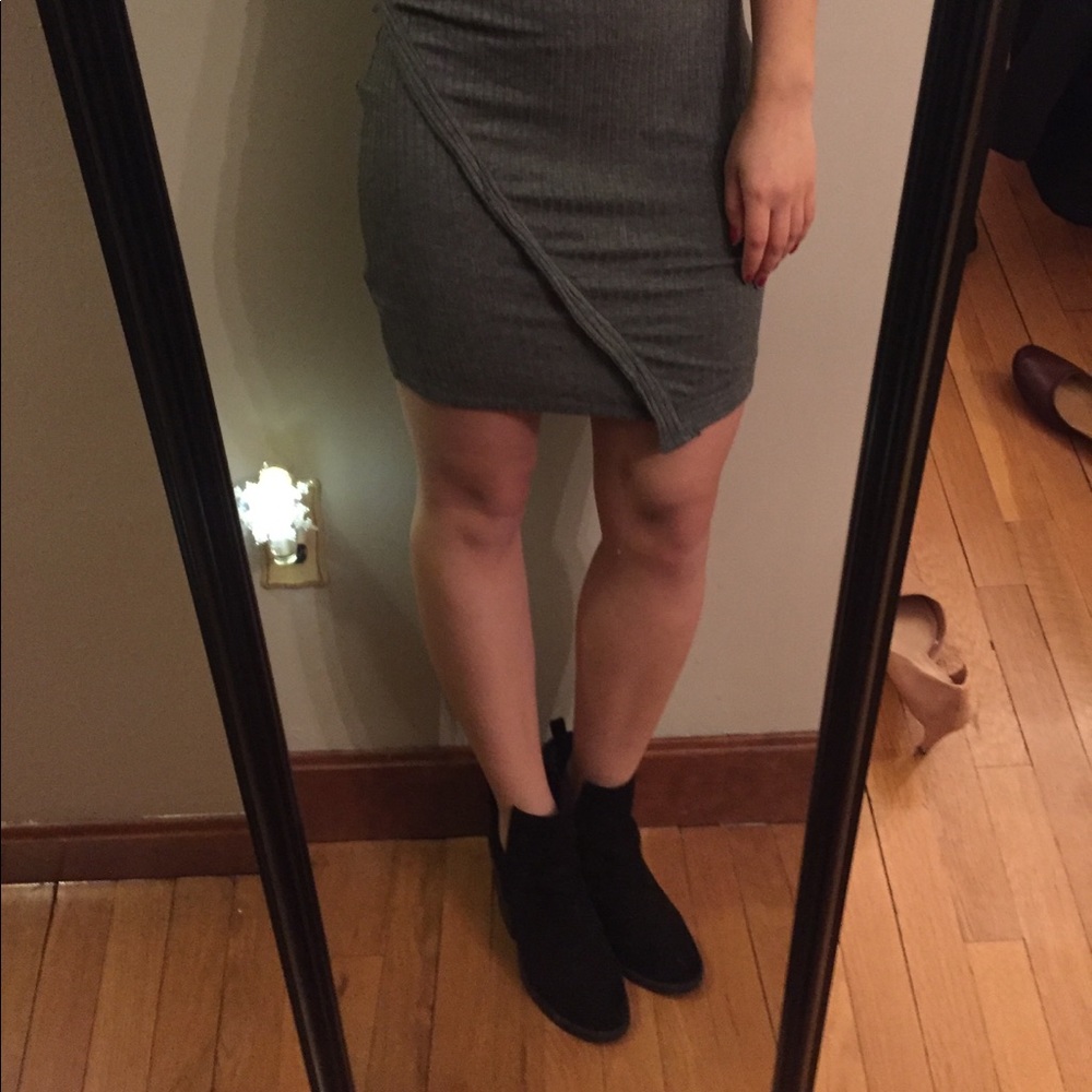Grey Knit Bodycon Dress